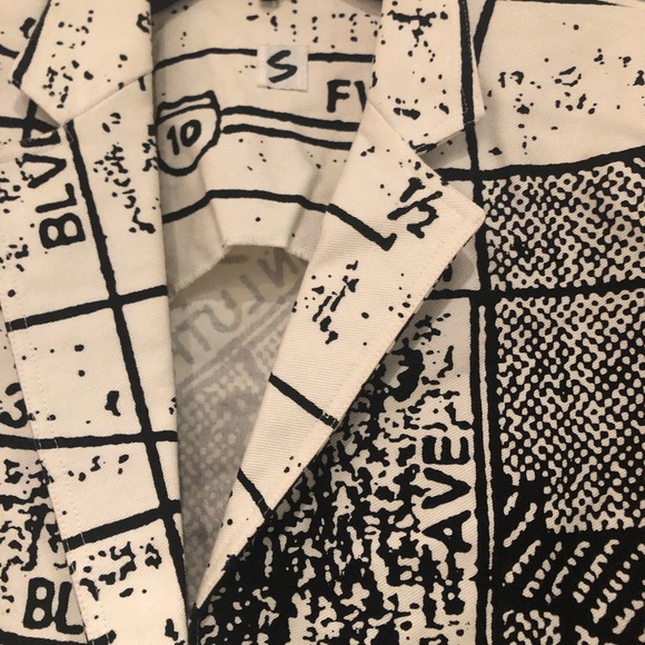 STEPHEN SPROUSE VINTAGE BLAZER PREOWNED POP ART “LA STREET MAP” WHT/BLK . RARE! - Picture 7 of 11